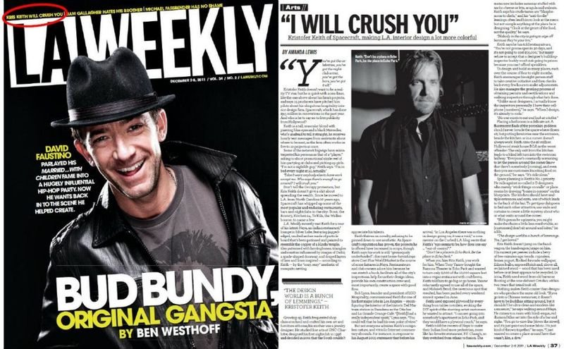 Interior Design public relations feature in LA Weekly Magazine