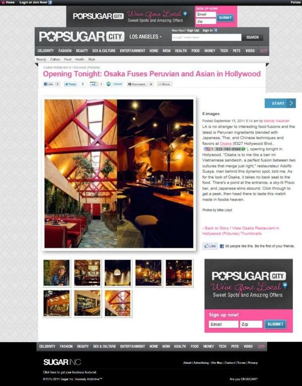 Hollywood hospitality public relations feature in Pop Sugar